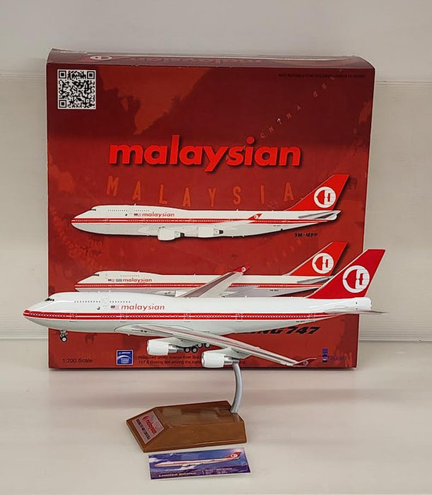 IF744MAS01 | InFlight200 1:200 | Boeing 747-400 Malaysian 9M-MPP (with stand)