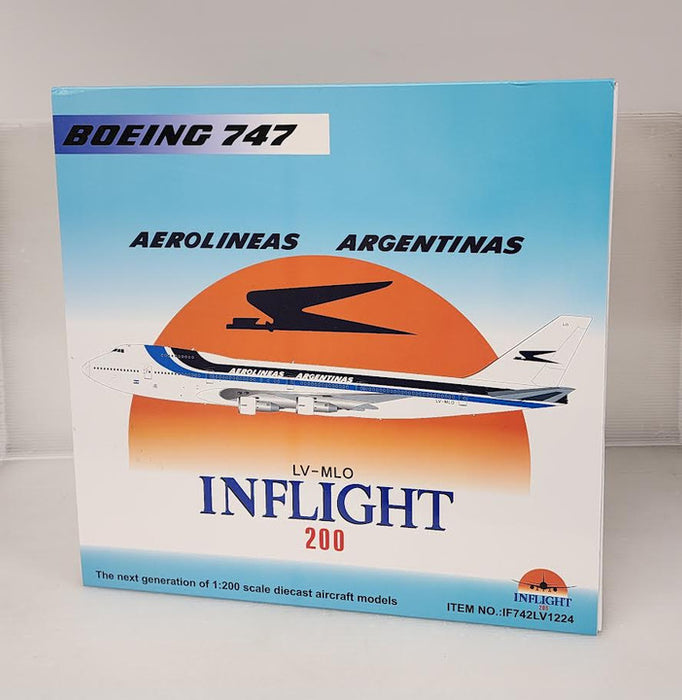 IF742LV1224 | InFlight200 1:200 | Boeing 747-287B Aerolineas Argentinas LV-MLO with stand