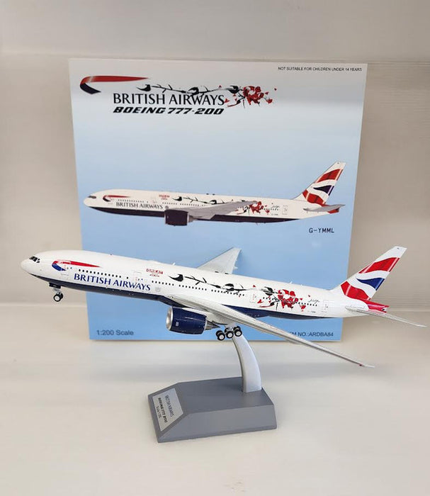 ARDBA84 | ARD Models 1:200 | Boeing 777-200ER British Airways G-YMML, 'Festival of Creativity' (with stand)