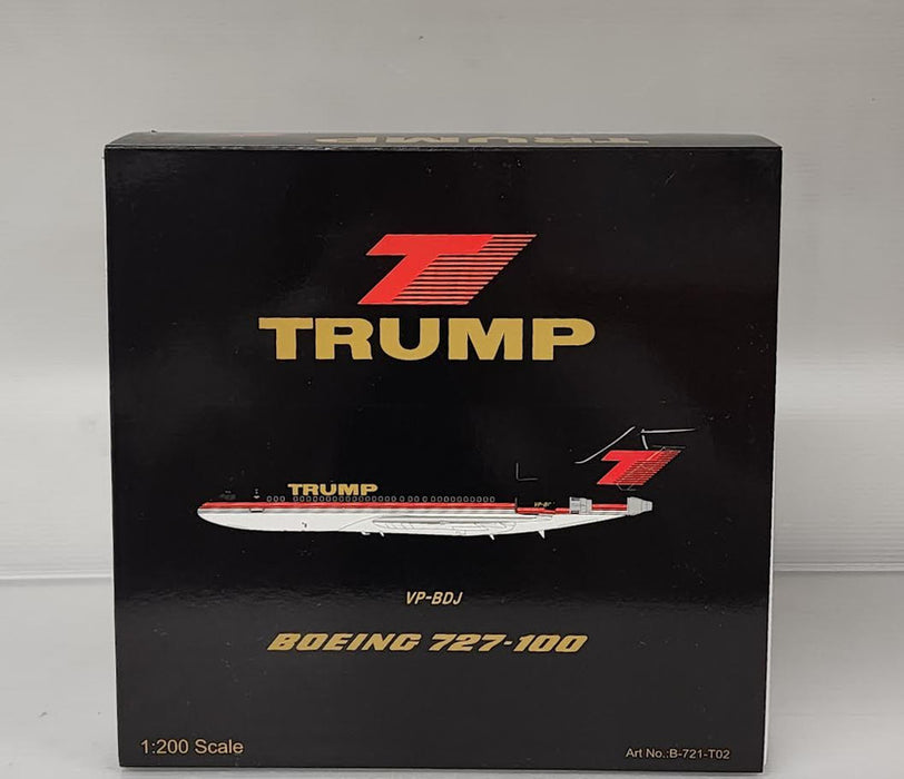 B-721-T02 | Blue Box 1:200 | Boeing 727-100 Trump  VP-BDJ (with stand)