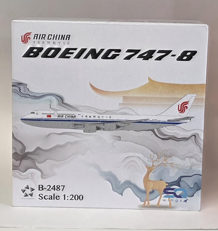 L2163 | SQ Wings 1:200 | Boeing 747-8 Air China B-2487 with stand