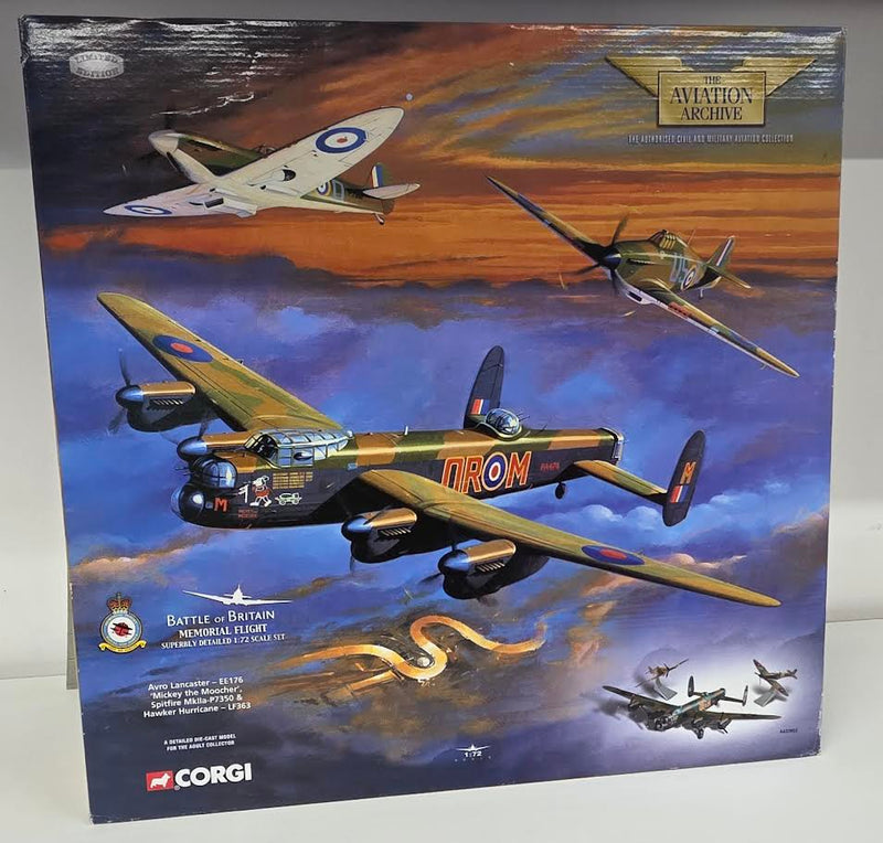 AA32602 | Corgi 1:72 | Battle of Britain Memorial Flight, Lancaster, Spitfire, Hurricane, 3 model set.
