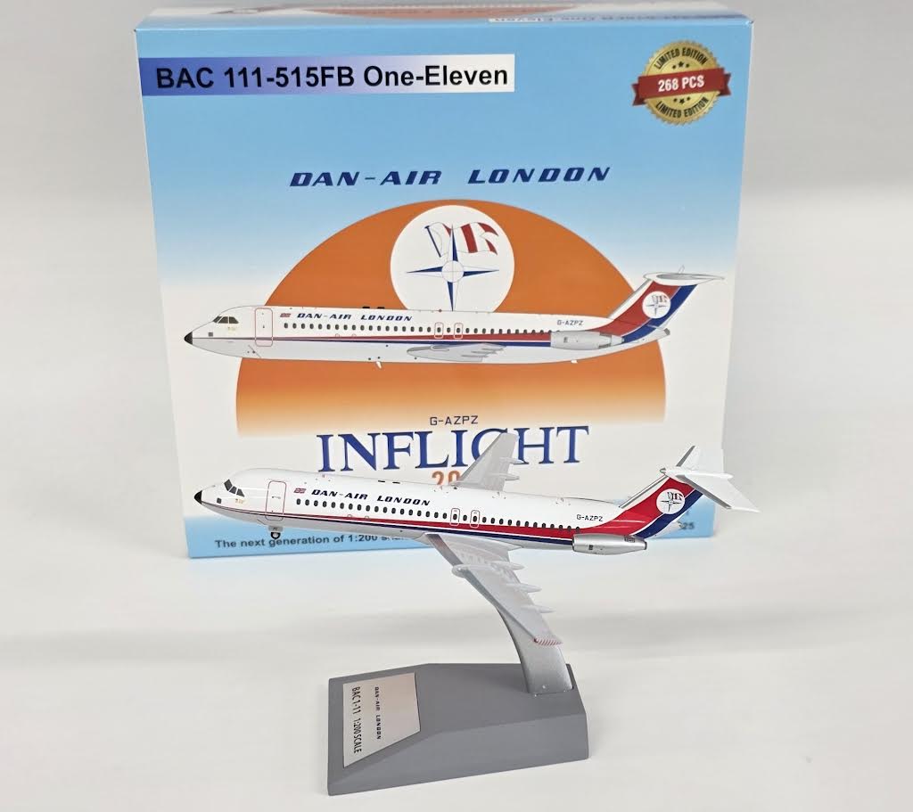 IF111DA0425 | InFlight200 1:200 | BAC 111-515FB Dan-Air London G-AZPZ with stand
