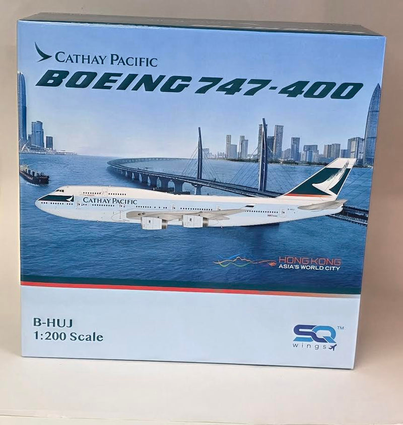 L2123FD | SQ Wings | B747-400 Cathay Pacific B-HUJ Flaps Down with stand