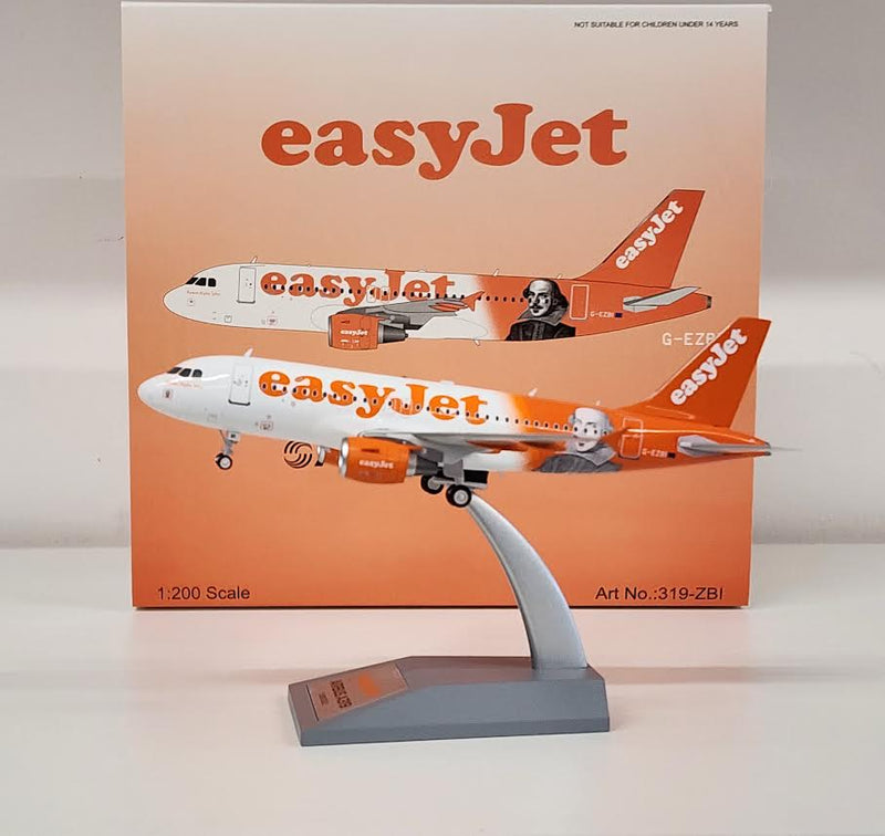 319-ZBI | Blue Box 1:200 | Airbus A319-111 EasyJet G-EZBI (with stand)