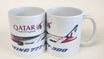 Boeing 777-300 Qatar Airways Formula 1 coffee mug by ARD Souvenirs.