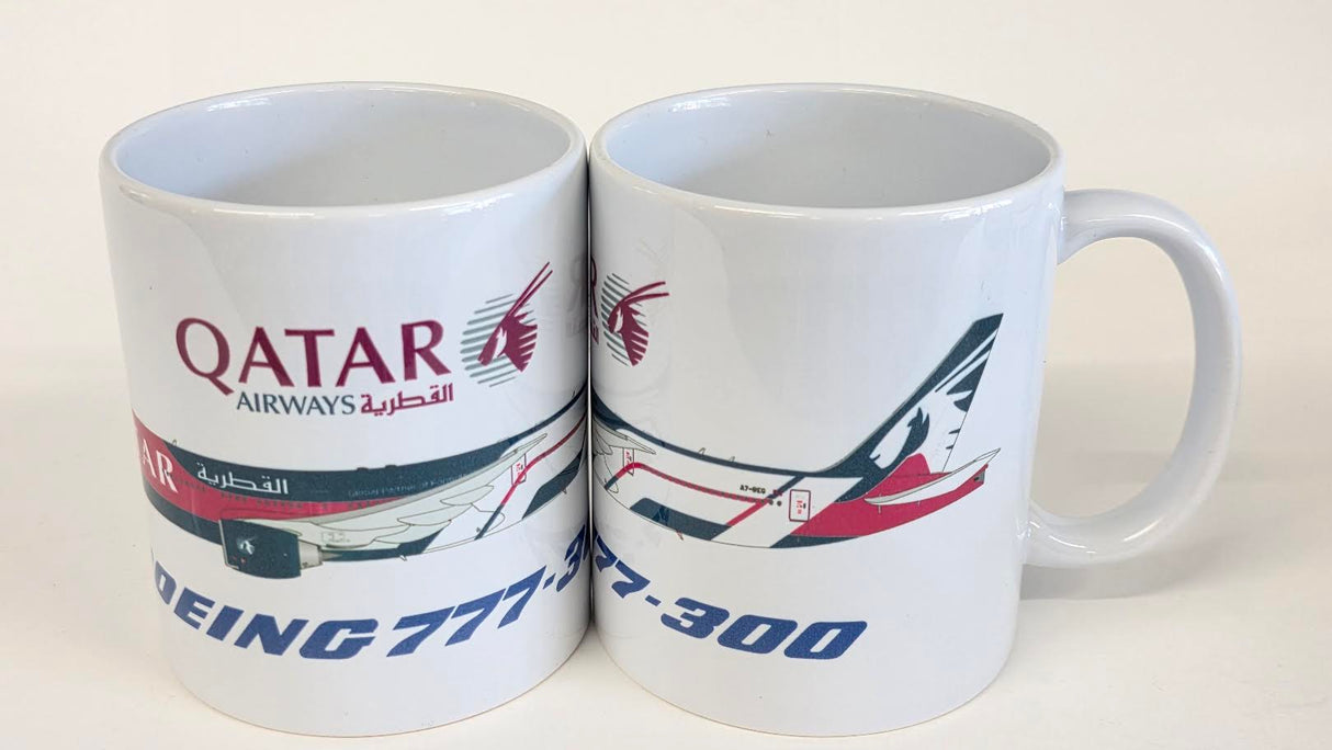 MUGQATARF1777 | Coffee Mug | Boeing 777-300 Qatar Airways Formula 1
