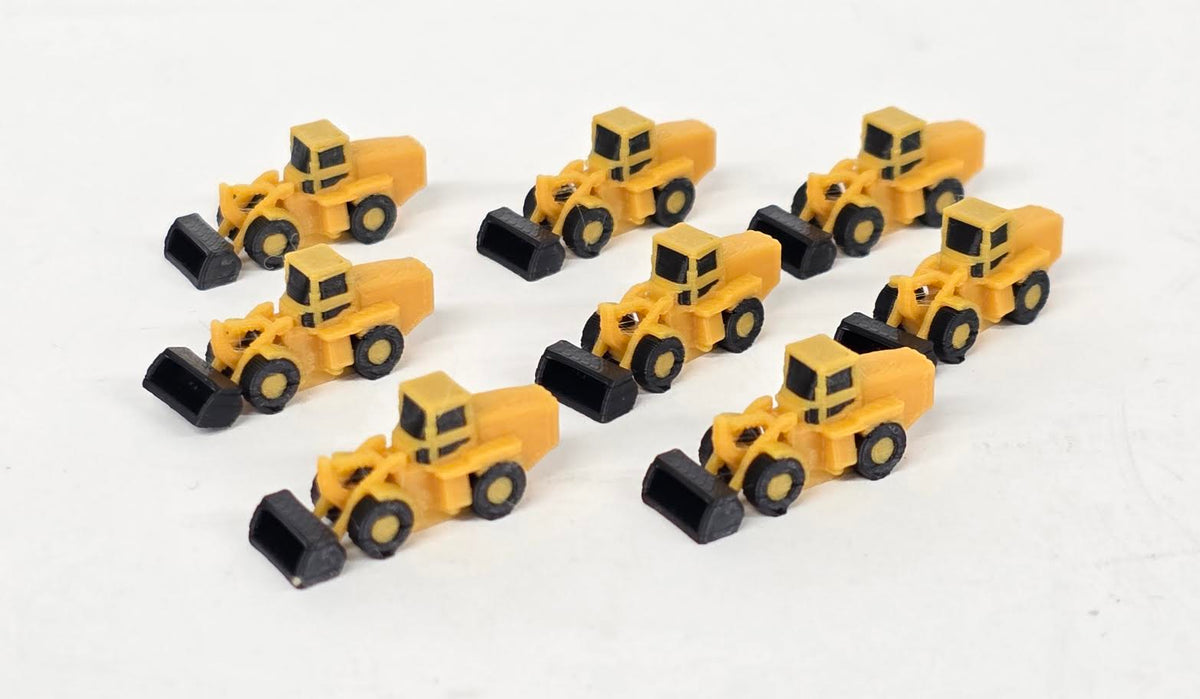 AG-FRONTLOADER | Airport Accessories 1:400 | 8x FRONT LOADER DIGGERS Airport Construction Site GSE Vehicle Models 1:400 Scale