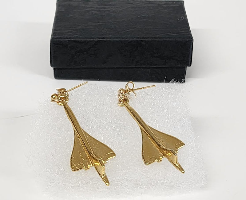 CL021EAR | Clivedon Collection Earings | BAC/AEROSPATIALE Concorde 22ct Gold plated earings