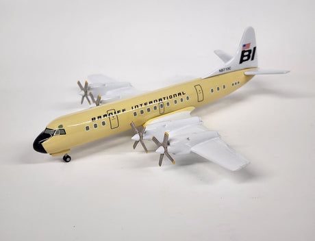 Skyline Classics 1:200 scale aircraft model in yellow with defect on tail-body connection.