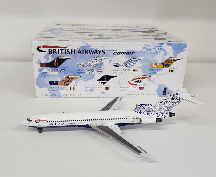 IF722042 | InFlight200 1:200 | Boeing 727-200 Comair / British Airways 'Holland Tail' ZS-NOV