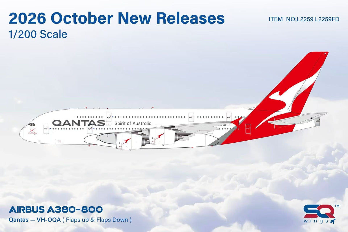 L2259 | SQ Wings 1:200 | Airbus A380 Qantas VH-OQA | is due October 2026