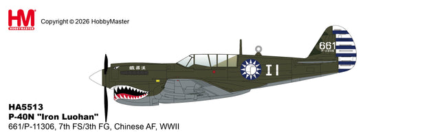 HA5513 Hobby Master 1:72 P-40N Iron Luohan diecast model