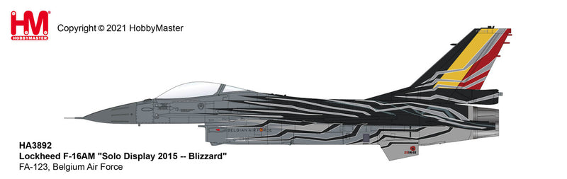 HA3892 | Hobby Master Military 1:72 | Lockheed F-16AM Solo Display 2015 -- Blizzard FA-123, Belgium Air Force