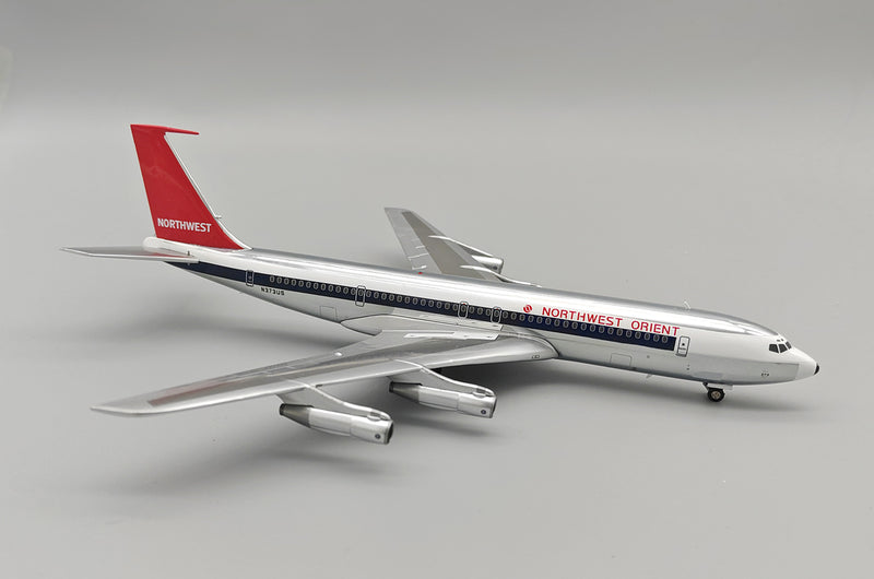 B-707-NW-373P | Blue Box 1:200 | Boeing 707-351C Northwest Orient N373US (polished, with stand)