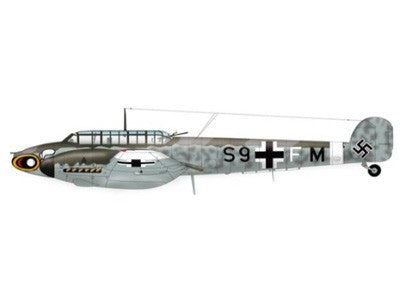 HA1806 | Hobby Master Military 1:72 | Messerschmitt Bf 110G-2 S9+FM, II/ZG 1, 'Wespen (Wasp)', Italy 1943