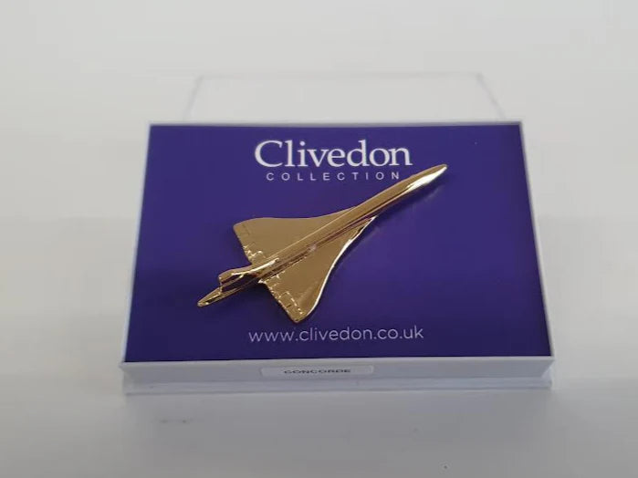 CL021 | Clivedon Collection Pin Badges | BAC/Aerospatiale Concorde 22ct Gold plated pin badge