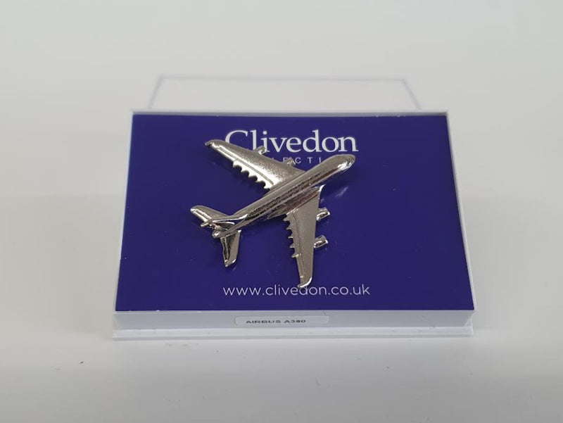 CL005N | Clivedon Collection Pin Badges | AIRBUS A380 nickel plated pin badge