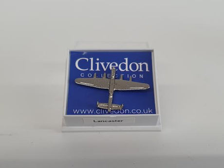 CL018N | Clivedon Collection Pin Badges | AVRO Lancaster nickel plated pin badge