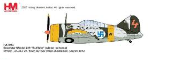 HA7014 | Hobby Master Military 1:48 | Brewster Model 239 Buffalo (winter scheme) BW364, 3/LeLv 24, flown by WO Ilmari Juutilainen, March 1942 | is due December 2024