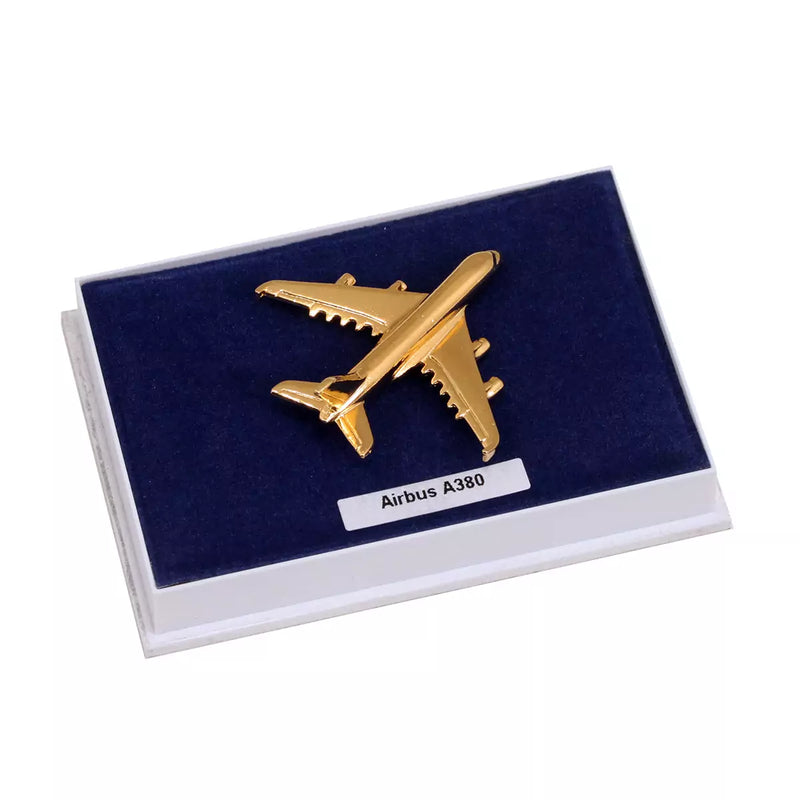 CL005LG | Clivedon Collection Pin Badges | Airbus A380 22ct Gold plated large pin badge