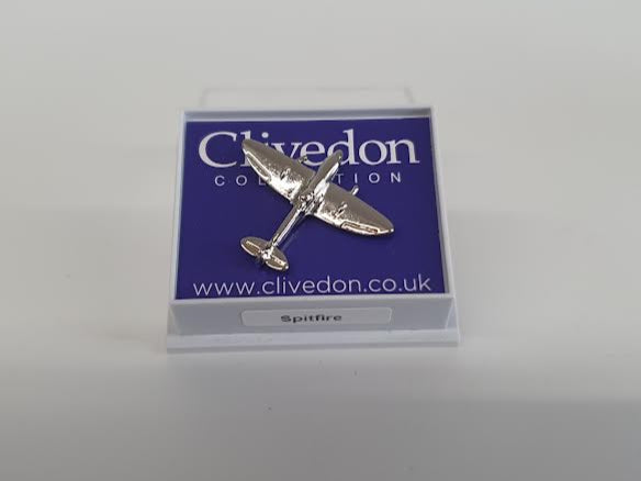 CL285N | Clivedon Collection Pin Badges | Supermarine Spitfire nickel plated pin badge