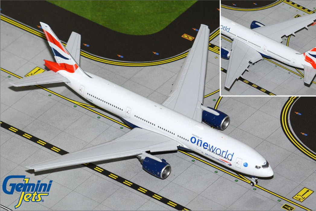 GJBAW2194F | Gemini Jets 1:400 1:400 | Boeing 777-200ER BRITISH AIRWAYS G-YMMR ONE WORLD LIVERY (Flaps Down)