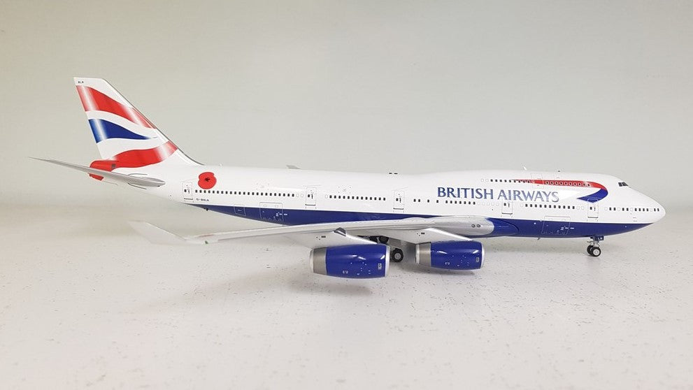 IFCL744BAPOP001 | InFlight200 1:200 | Boeing 747-400 British Airways G-BNLN, 'Poppy' (with stand)