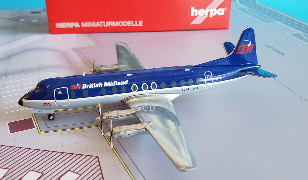 559591 | Herpa Wings 1:200 1:200 | Vickers Viscount 813 British Midland Airways G-AZNA (die-cast)