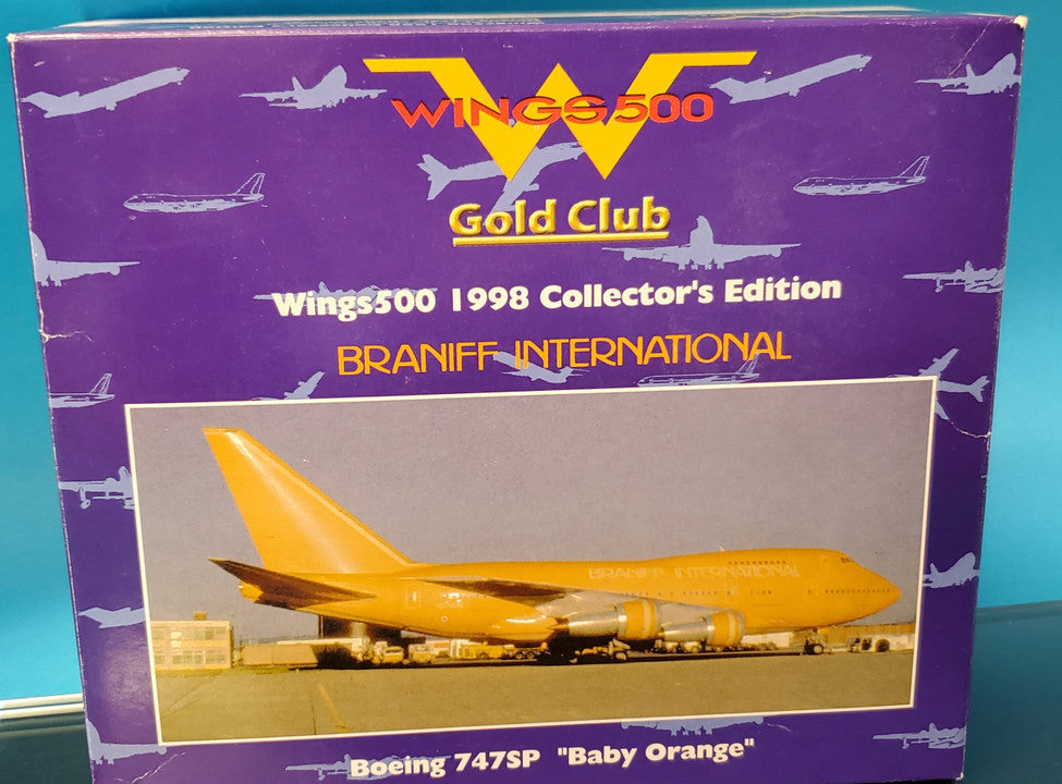 511605 | Herpa Wings 1:500 | Boeing 747SP Braniff 'Baby Orange' **PRE OWNED**
