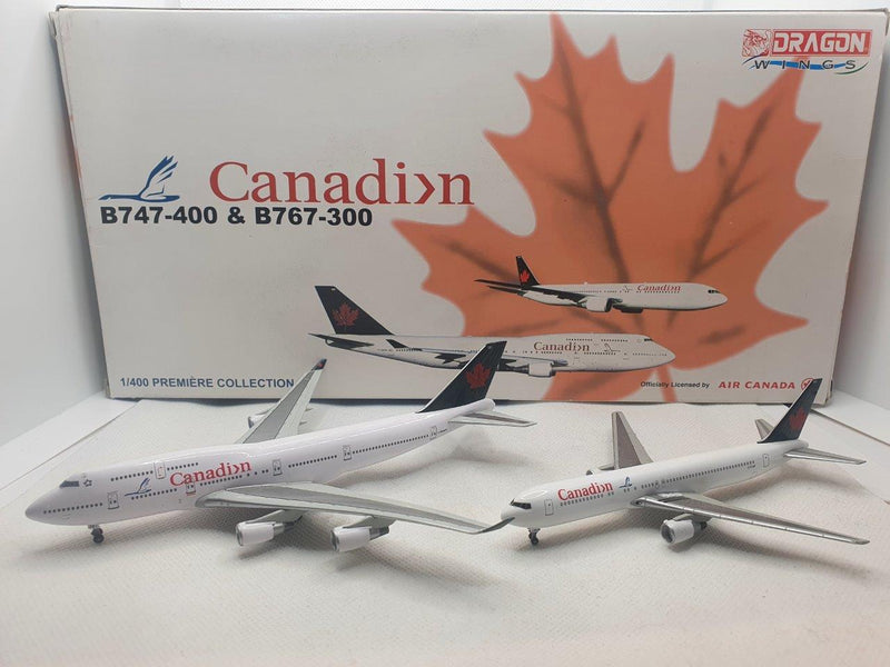 55427 | Dragon Wings 1:400 | Boeing 747-400 C-GMWW and Boeing 767-300 Canadian C-FGAF **PRE-OWNED**