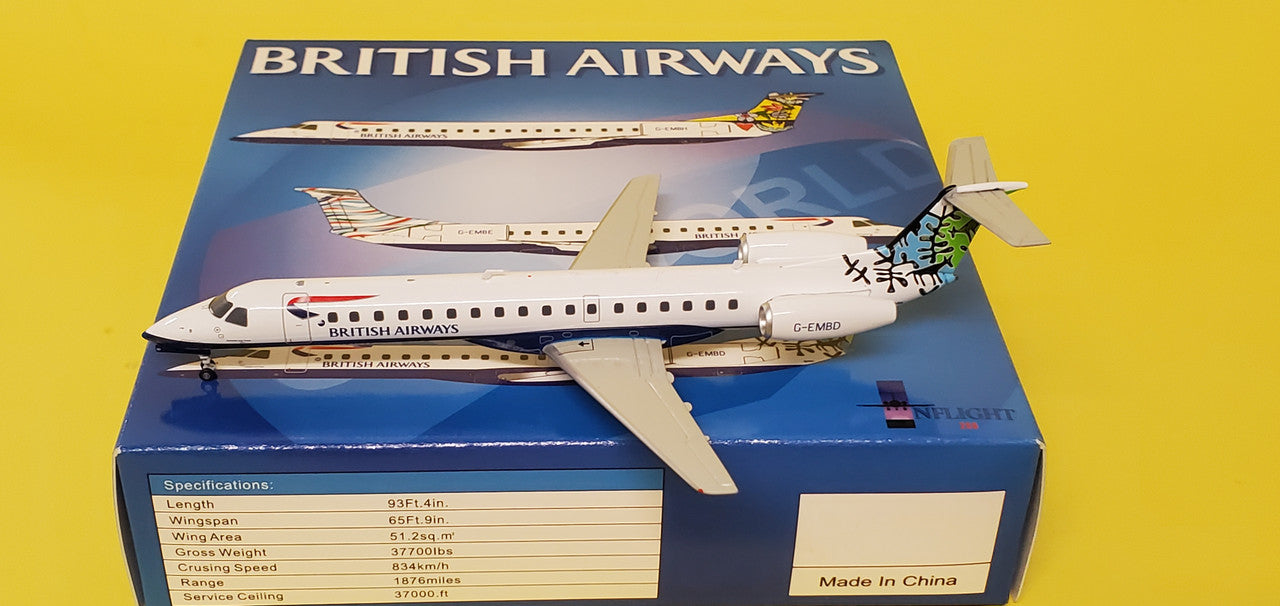 IF145005 | InFlight200 1:200 | Embraer ERJ-145EU British Airways 'Animals & Trees (Botswana) Tail' G-EMBD