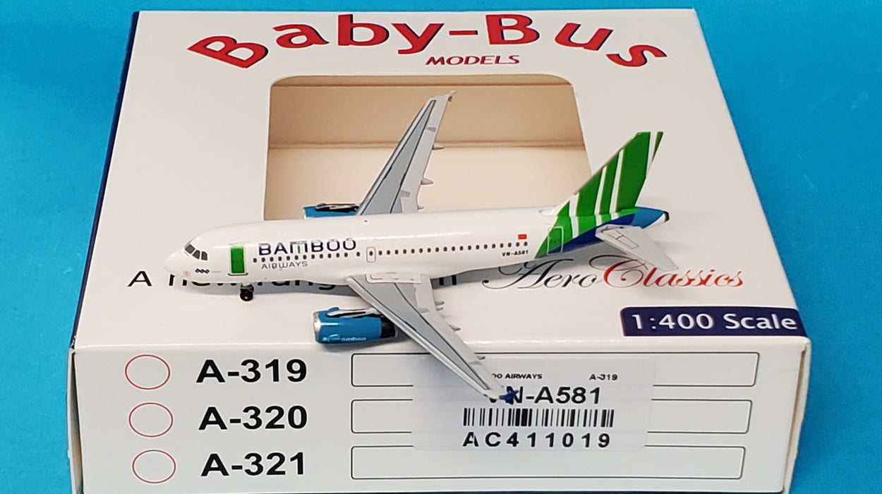 AC411019 | Aero Classics 1:400 | Airbus A319-132 Bamboo Airways VN-A581