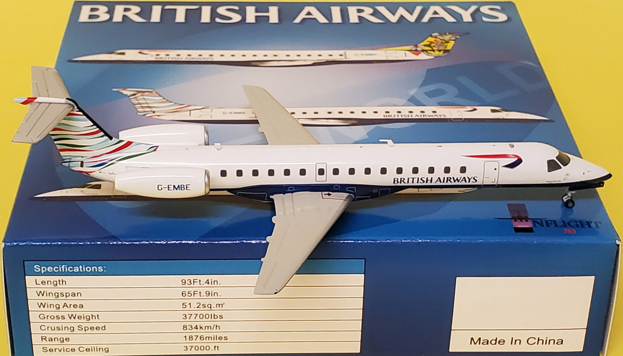 IF145001 | InFlight200 1:200 | Embraer ERJ-145EU British Airways G-EMBE, 'USA Tail'