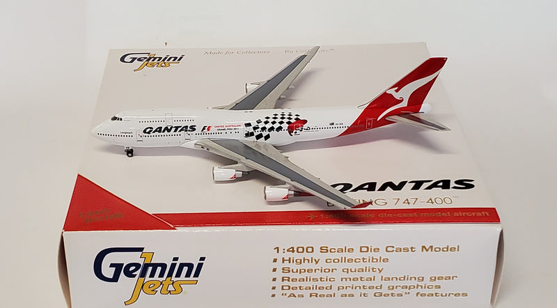 GJQFA1058 | Gemini Jets 1:400 1:400 | Boeing 747-400 Qantas Airways 'Grand Prix 2011' VH-OEB