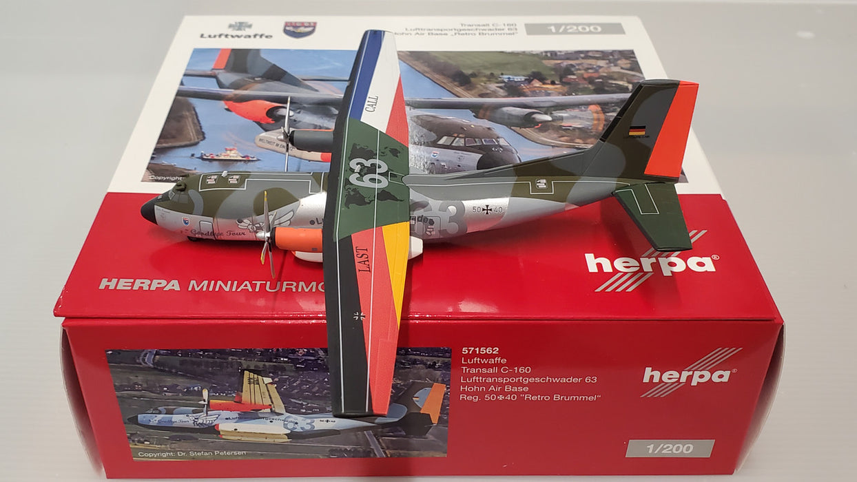 571562 | Herpa Military 1:200 | Luftwaffe Transall C-160 - LTG 63 / Air Transport Wing, Hohn Air Base Retro Brummel - Transall Fly-out 2021