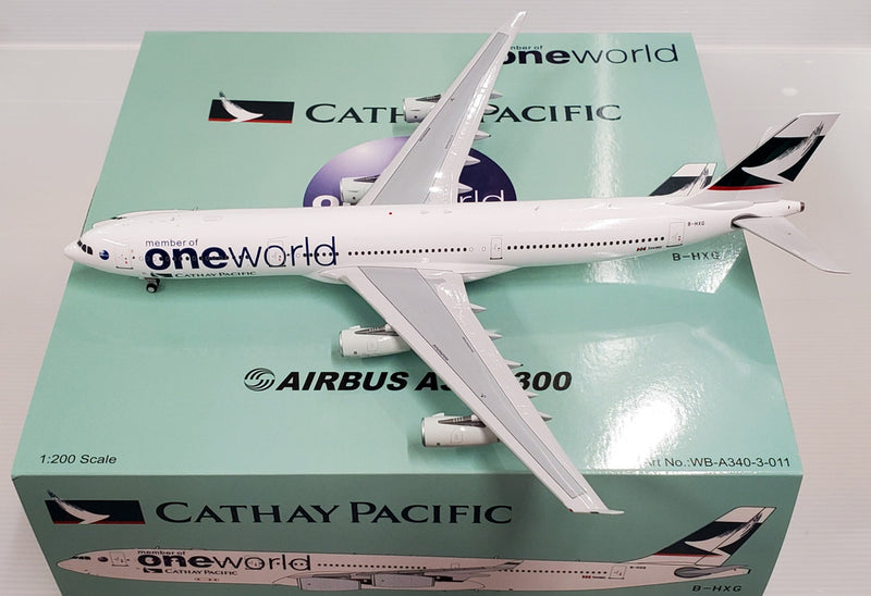 WB-A340-3-011 | JC Wings 1:200 | Airbus A340-300 Cathay Pacific One World B-HXG