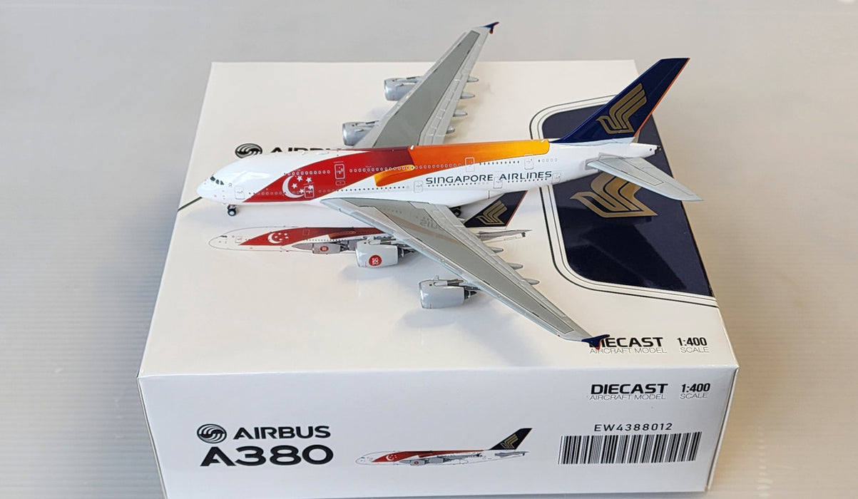 EW4388012 | JC Wings 1:400 | Airbus A380 Singapore Airlines 9V-SKJ With Antenna, 'SG50'