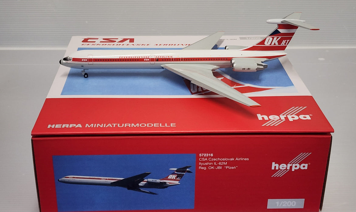 572316 | Herpa Wings 1:200 1:200 | Ilyushin IL-62M CSA OK-JBI