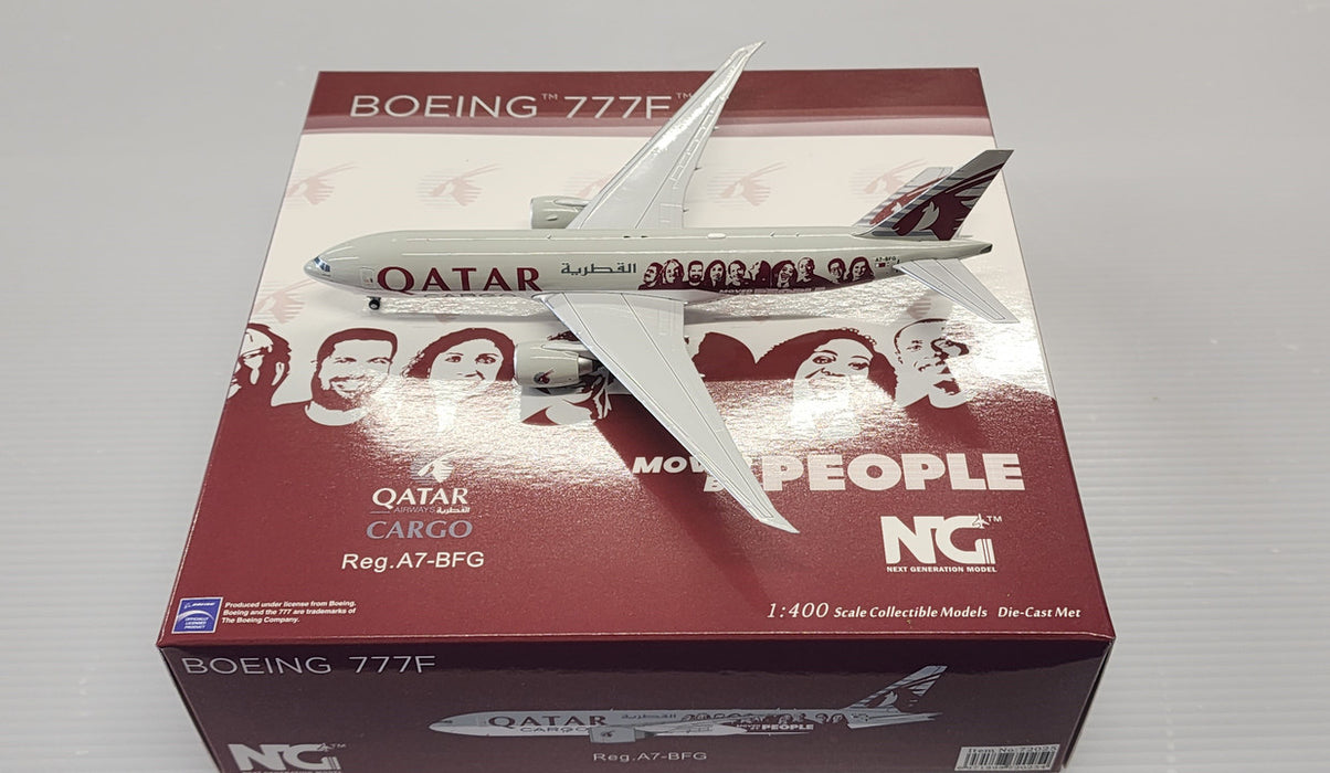 NG72025 | NG Models 1:400 | Boeing 777F Qatar Cargo A7-BFG, 'Moved by People' *Coming Soon*