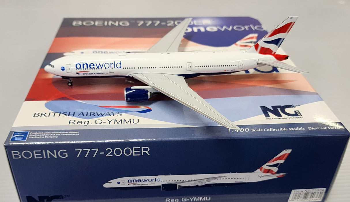 NG72036 | NG Models 1:400 | Boeing 777-200ER British Airways G-YMMU, 'Oneworld'