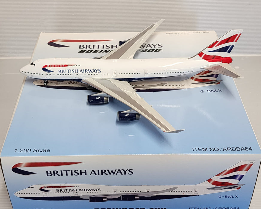 ARDBA64 | ARD Models 1:200 | Boeing 747-400 British Airways G-BNLX (with stand)