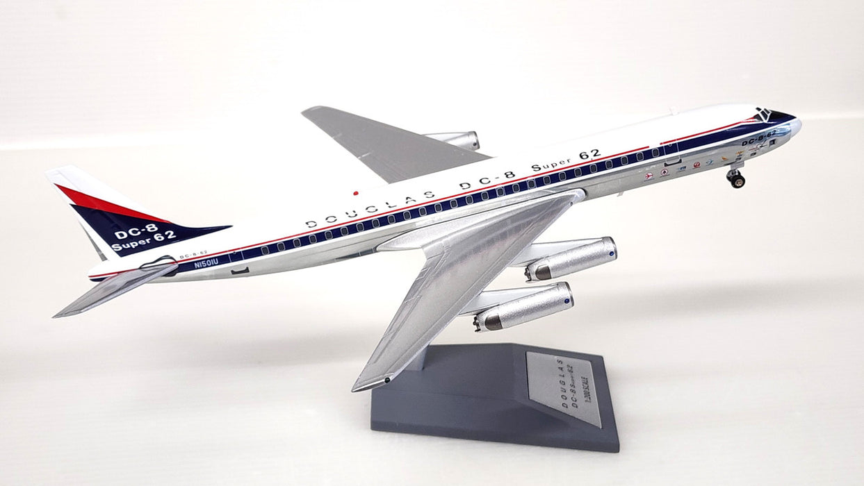 IF862PROT062P| InFlight200 1:200 | DC-8-62 HOUSE N1501U Polished with stand