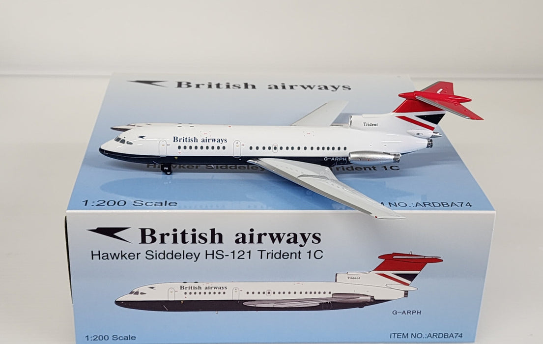 ARDBA74 | ARD Models 1:200 | HS.121 Trident 1C British Airways G-ARPH, 'Negus' (with stand)