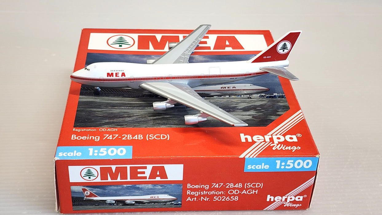 502658 | Herpa Wings 1:500 | Boeing 747-200 MEA OD-AGH **PRE OWNED**
