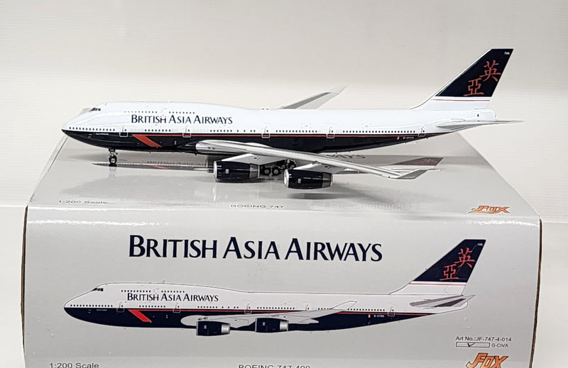 JF-747-4-014 | JFox Models 1:200 | Boeing 747-400 British Asia Airways G-CIVA, 'City of St Davis' (with stand)