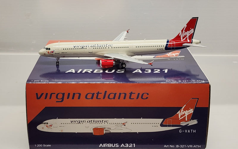 B-321-VR-ATH | Blue Box 1:200 | Airbus A321-211 Virgin Atlantic Airways G-VATH with stand