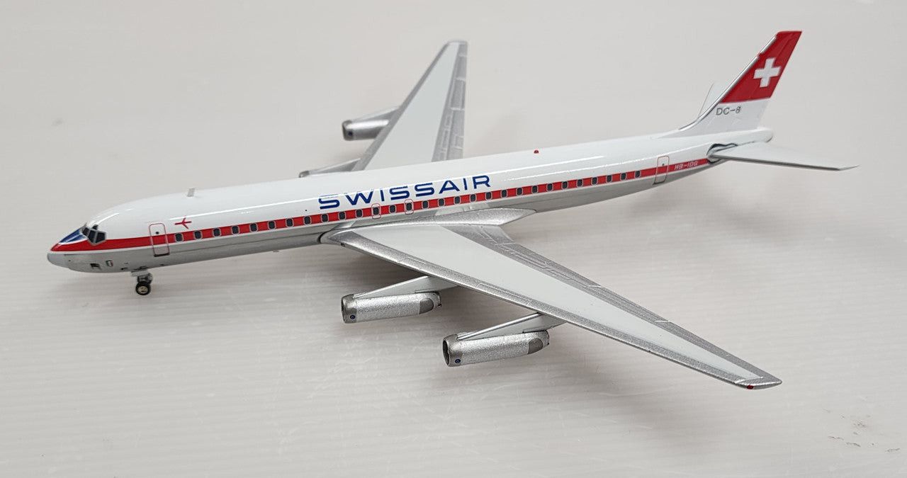 B-862-IDG-P | Blue Box 1:200 | DC8-62 SWISSAIR HB-IDG with stand