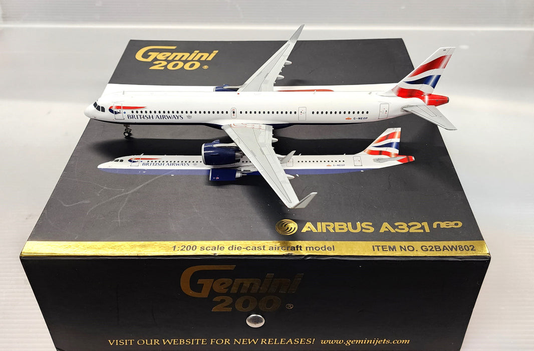 G2BAW802 | Gemini200 1:200 | Airbus A321neo British Airways G-NEOP (with stand)