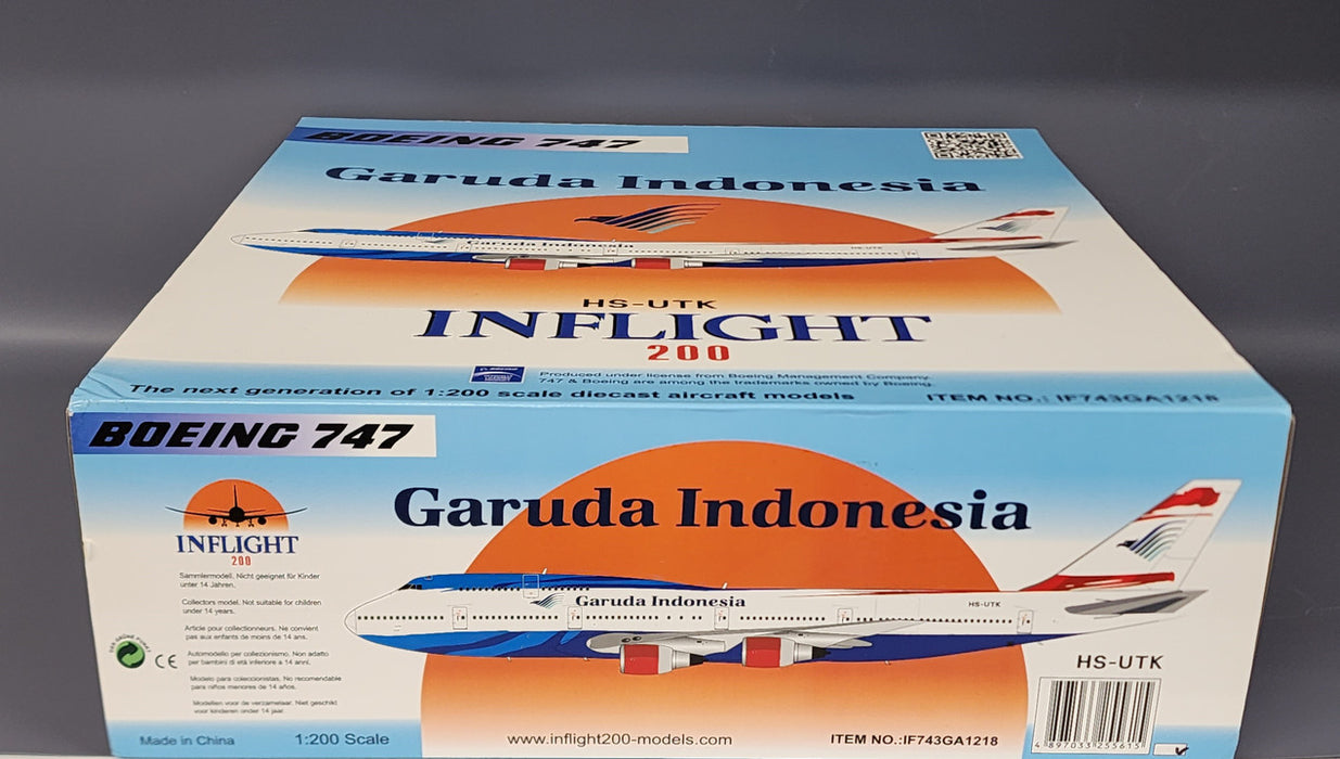 IF743GA1218 | InFlight200 1:200 | Boeing 747-300 Garuda Indonesia HS-UTK, 'Orient Thai Hybrid' (with stand)